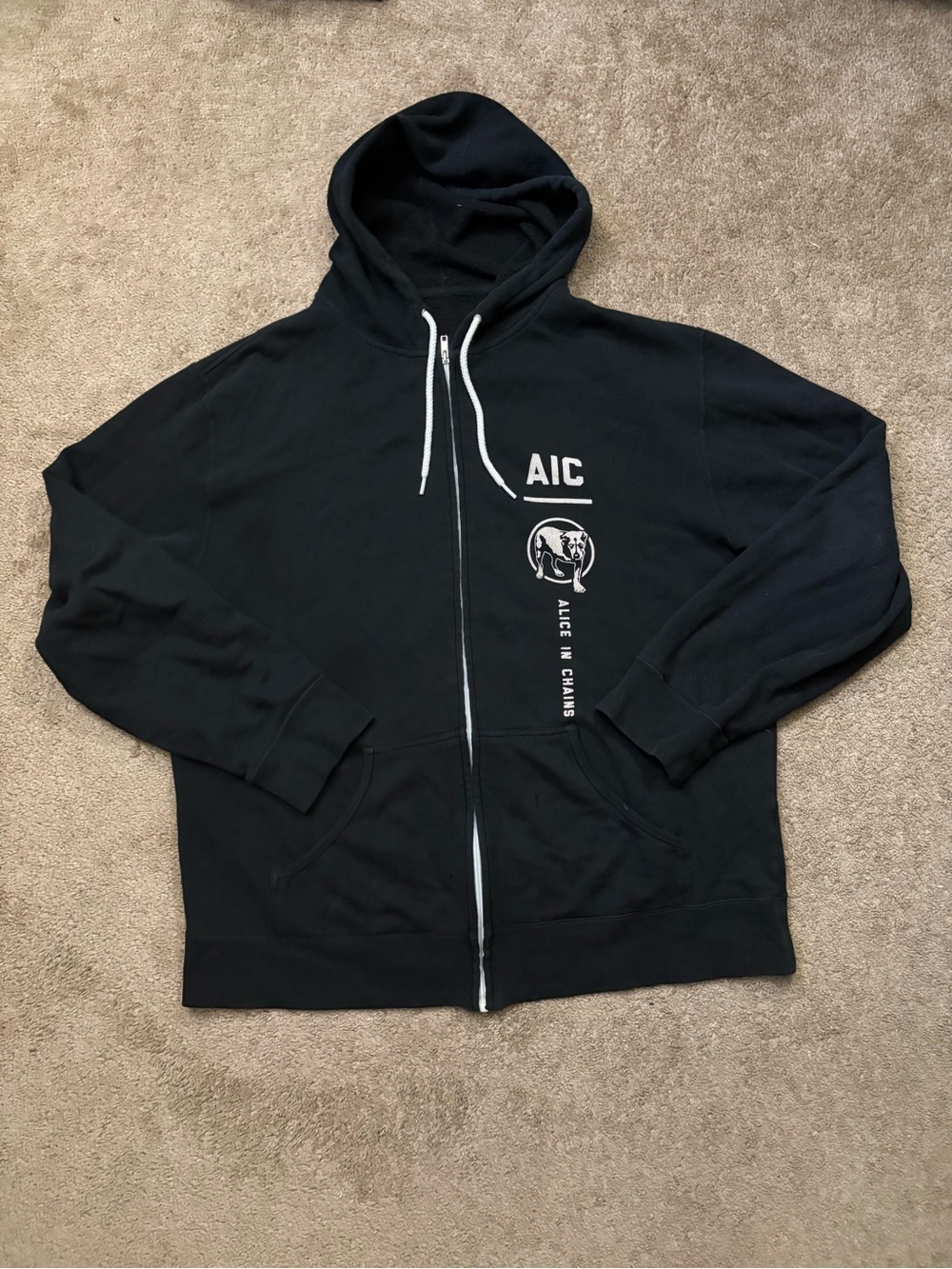 Alice In Chains Men’s L Tripod Three-Legged Dog Zip Up Hoodie Hooded Sweatshirt
